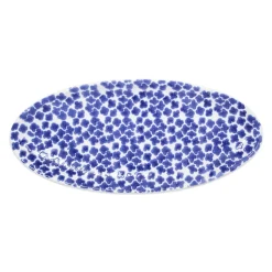 Santorini Flower Narrow Oval Platter