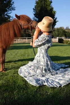 Santorini Maxi Dress in Blue Green Paisley