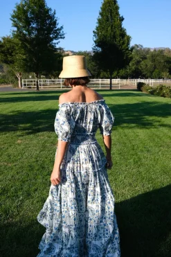 Santorini Maxi Dress in Blue Green Paisley