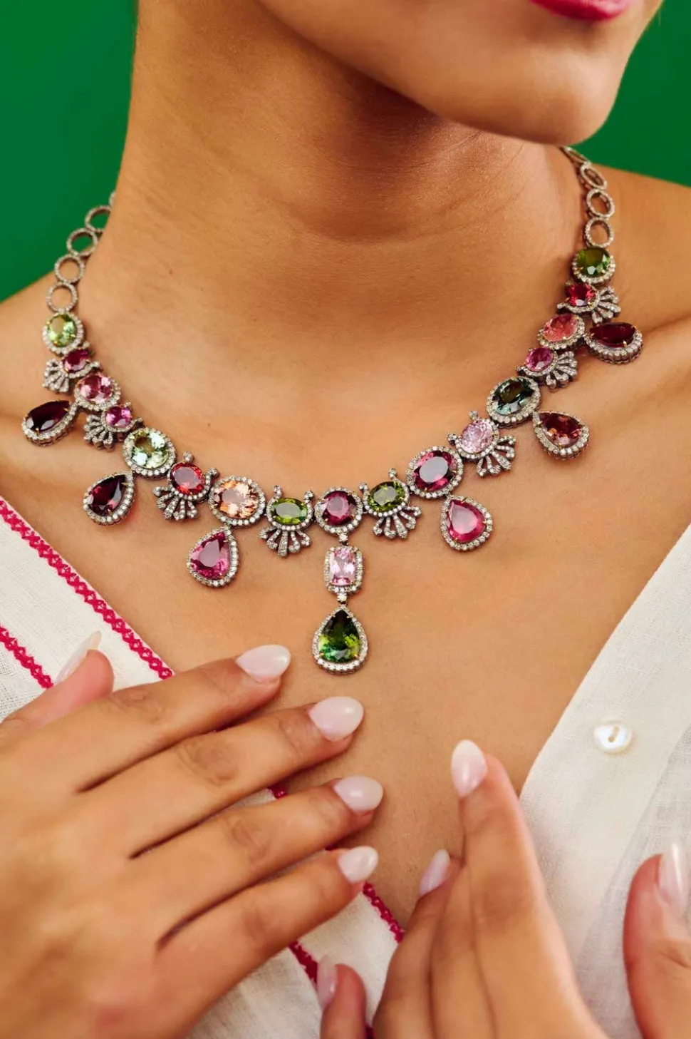 Sanya Multicolor Gemstones Necklace