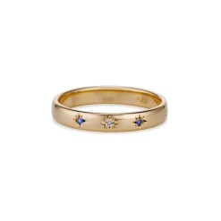 Sapphire and Diamond Petite Star Band