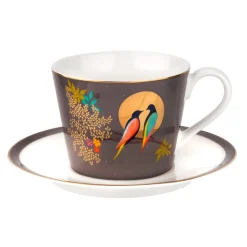 Sara Miller Chelsea Collection Teacup & Saucer in Grey