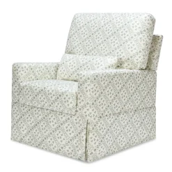 Sarah Flint x Namesake Crawford Swivel Glider in Eco-Performance Fabric | Water Repellent & Stain Resistant in Green Lattice Performance Eco-Weave