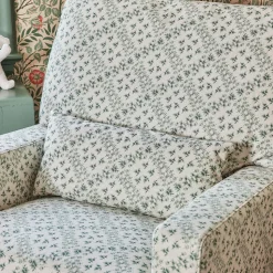 Sarah Flint x Namesake Crawford Swivel Glider in Eco-Performance Fabric | Water Repellent & Stain Resistant in Green Lattice Performance Eco-Weave