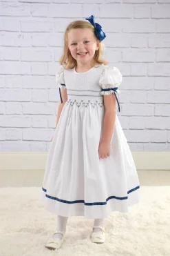 Sarah Navy Smocked Dress