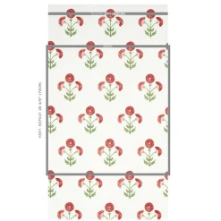 Saranda Flower Wallpaper in Cardinal