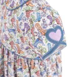 Sarita Girl Dress in Boots Print