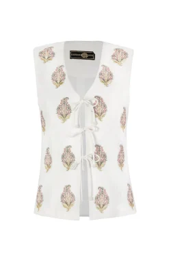 Sarv Vest in White & Pink