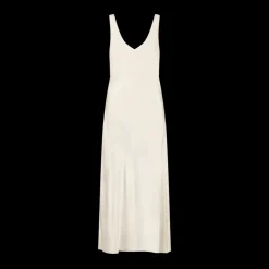Satin Bias Slipdress with Cowl Back in Ivory