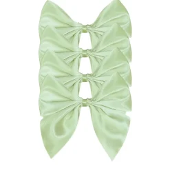 Satin Bow Napkin Ties in Light Green, Set of 4