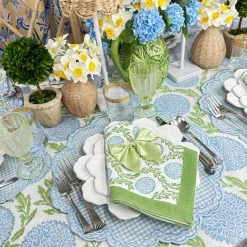 Satin Bow Napkin Ties in Light Green, Set of 4