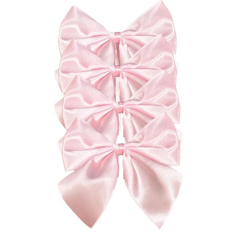 Satin Bow Napkin Ties in Pink, Set of 4