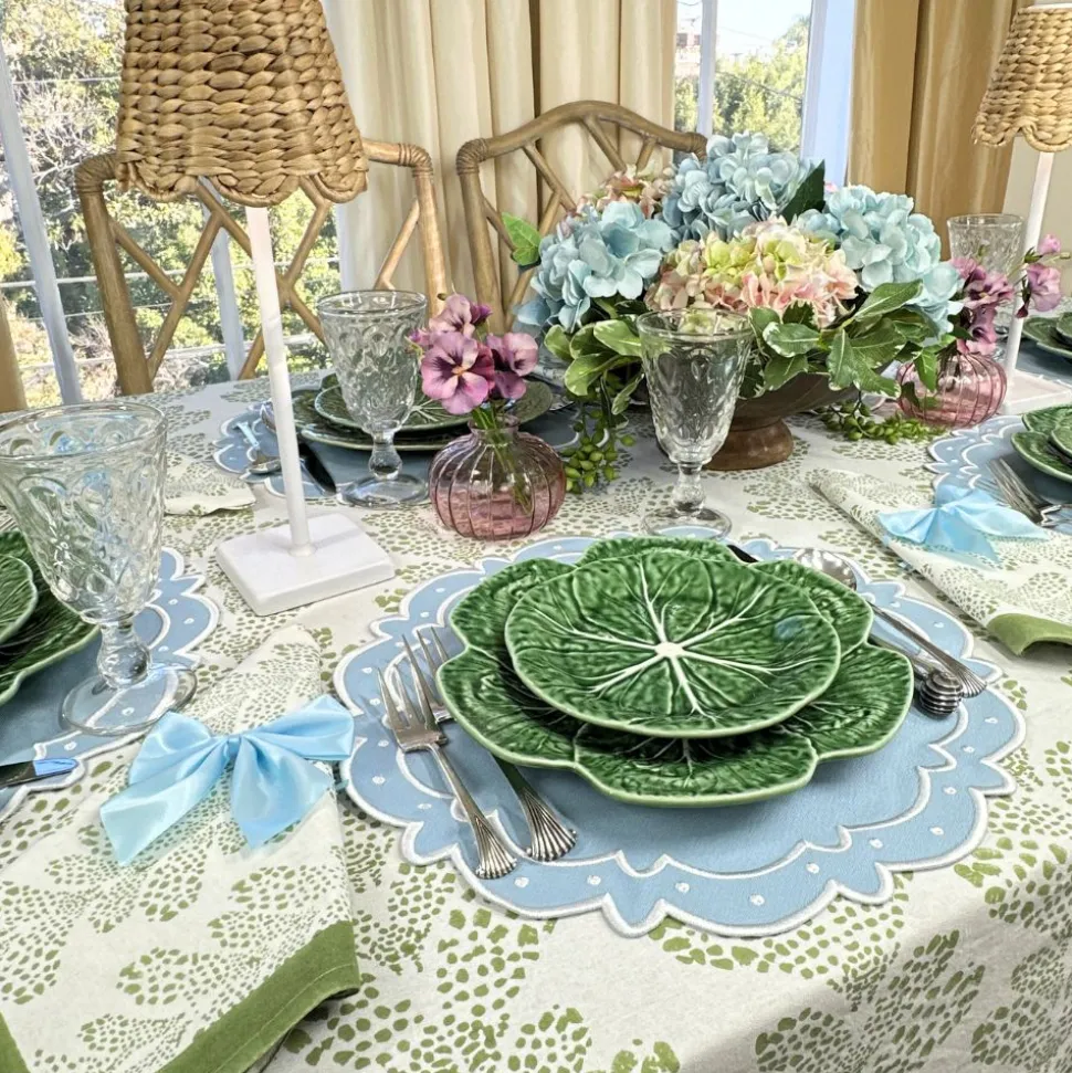 Satin Bow Napkin Ties in Blue, Set of 4