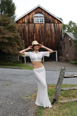 Savanna Skirt in White Eyelet