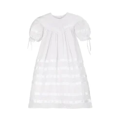 Savannah Lace Flower Girl Dress in White