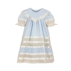 Savannah Lace Heirloom Dress in Blue