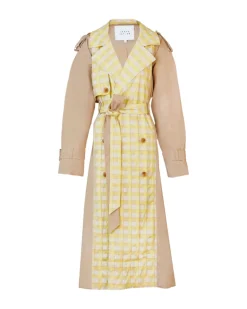 Sawyer Coat in Dark Khaki/Lemon Multi