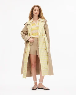 Sawyer Coat in Dark Khaki/Lemon Multi