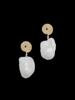 Saylor Earrings in Gold & White