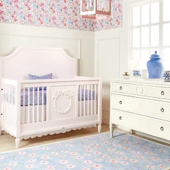 Scallop Crib Skirt in Blush