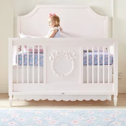 Scallop Crib Skirt in Blush