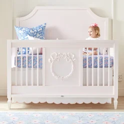 Scallop Crib Skirt in Blush