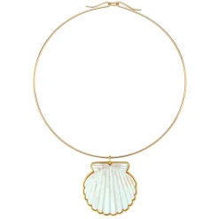 Scallop Shell Pendant with Neck Wire