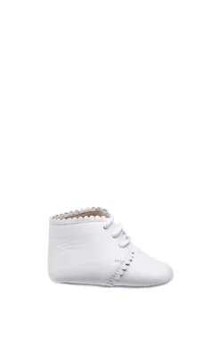 Scalloped Bootie White