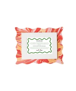 Scalloped Hand-Marbled Picture Frame 4x6 in Red & Gold