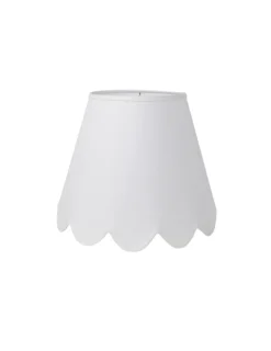 Scalloped Lampshade in White Linen