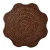 Scalloped Rattan Placemat in Brown