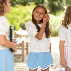 Scalloped Skort in Brighton Blue