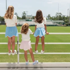 Scalloped Skort in Pink Sand