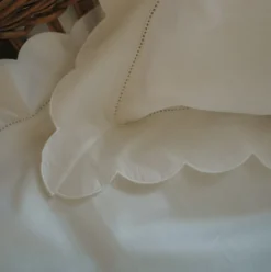 Scalloped Starlight Toddler Pillow in White