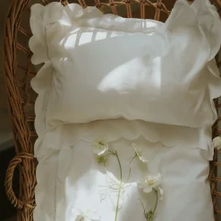 Scalloped Starlight Toddler Pillow in White