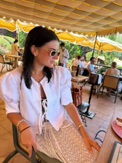 Scalloped Top in White