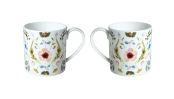 Scandinavian Floral Set of Two, Mugs