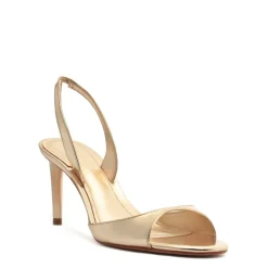 Scarlett Sling Mid Metallic Sandal in Platina