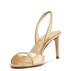Scarlett Sling Mid Metallic Sandal in Platina