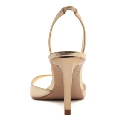 Scarlett Sling Mid Metallic Sandal in Platina