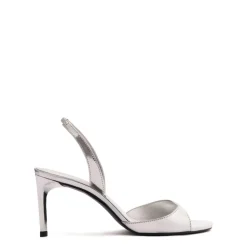 Scarlett Sling Mid Metallic Sandal in Prata