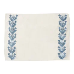 Schemata Embroidered Linen Placemat in Blue