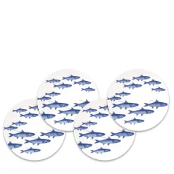 School of Fish Canapé Plates Boxed, Set of 4