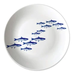 School of Fish Coupe Dinner Plate Blue