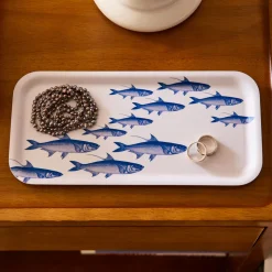 School of Fish Small Rectangular Birchwood Tray