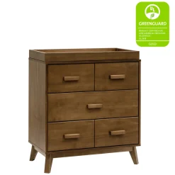 Scoot 3-Drawer Changer Dresser with Removable Changing Tray in Natural Walnut
