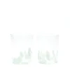 Seafoam Green Transparent Spotted Tumblers, Set of Two