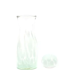Seafoam Green Transparent Spotted Carafe