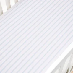 Seaside Stripes Crib Sheet in Ocean