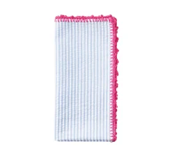 Seersucker Napkin in Periwinkle & Pink, Set of 4